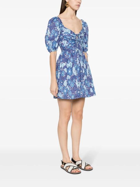 Faithfull the Brand Odelia floral-print linen dress - Blue