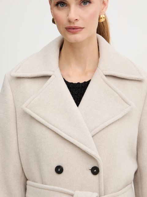 Marella płaszcz z dodatkiem wełny kolor beżowy 2523016112200