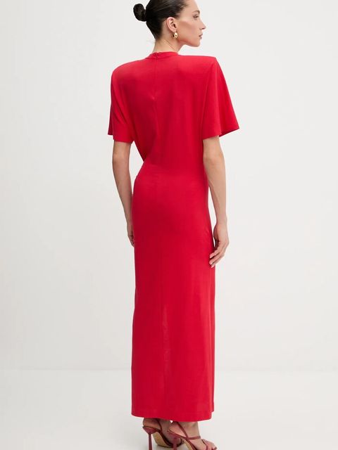 Pinko sukienka bawełniana kolor czerwony maxi dopasowana 105219 A2M2 - zdjęcie produktu nr 2