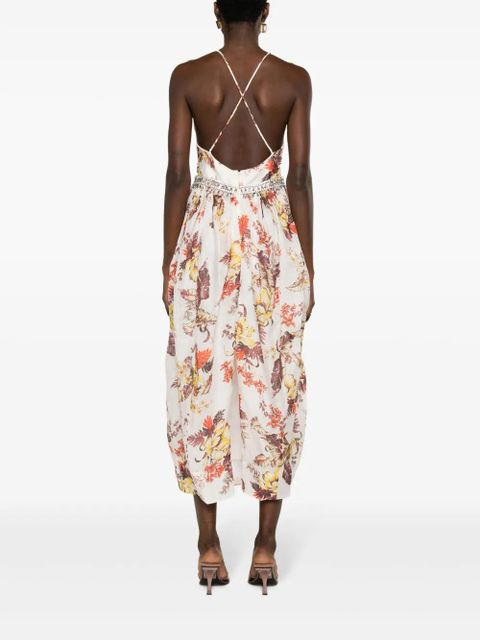 ZIMMERMANN Matchmaker Tulip floral-print midi dress - Neutrals
