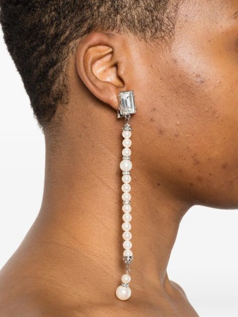 Alessandra Rich pearl-embellishment drop earrings - Silver - zdjęcie produktu nr 2