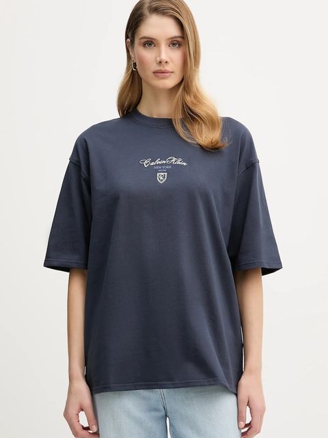 Calvin Klein Jeans t-shirt bawełniany damski kolor granatowy LV047E232G - zdjęcie produktu nr 1