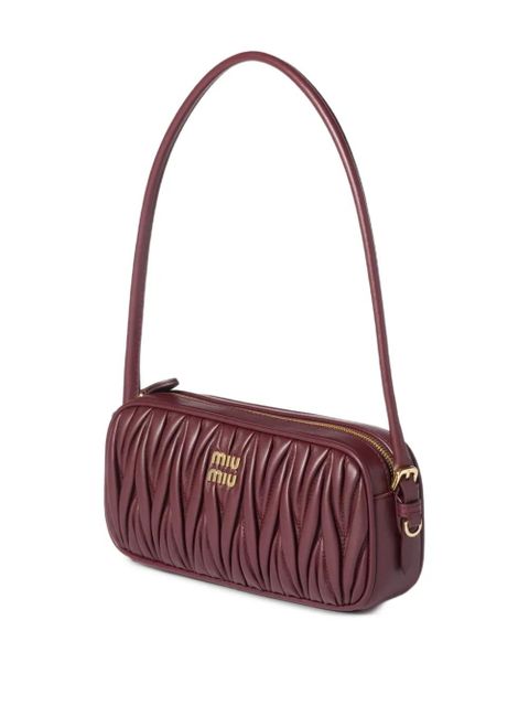 Miu Miu adjustable-strap leather clutch bag - Red