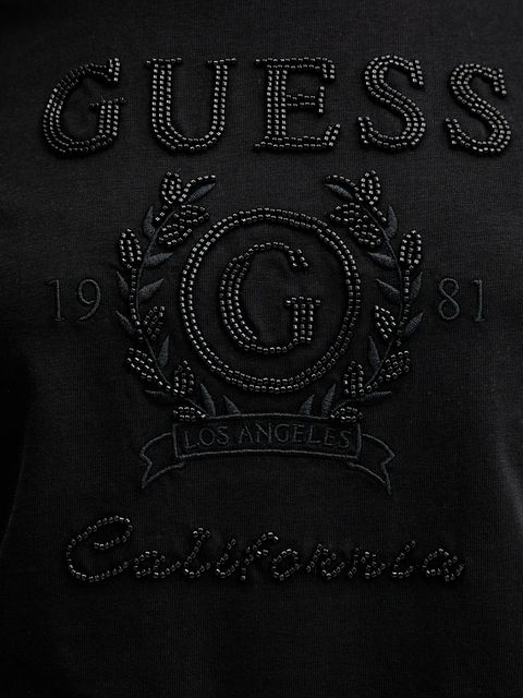 Guess t-shirt bawełniany MENA damski kolor czarny V5BI07 K8FQ4