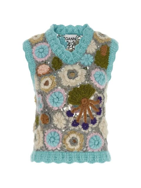 GANNI Dreamy Floral crochet vest - Blue - zdjęcie produktu nr 1