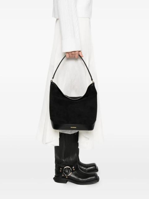 SANDRO suede-leather bucket bag - Black - zdjęcie produktu nr 2