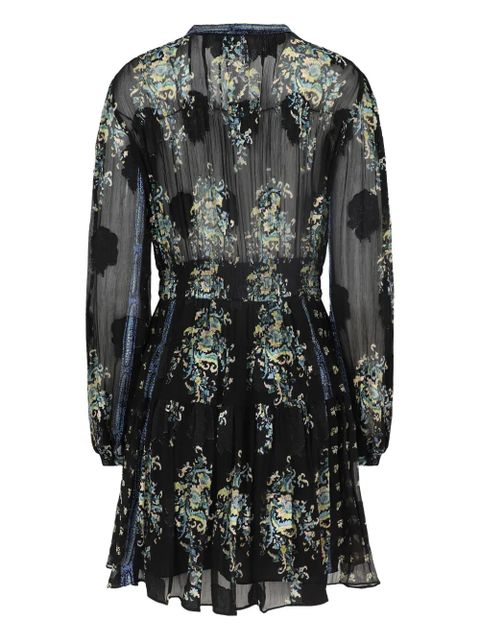 Ulla Johnson necktie long-sleeve paisley printed mini dress - Black - zdjęcie produktu nr 2