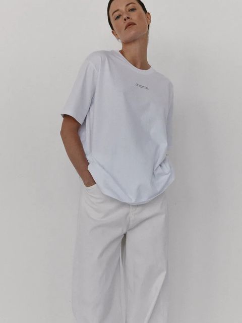 MUUV. t-shirt bawełniany SAD GENERATION WITH HAPPY PICTURES damski kolor biały - zdjęcie produktu nr 1