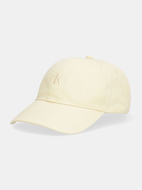 Calvin Klein Jeans czapka z daszkiem bawełniana kolor żółty z nadrukiem LV04K5024G - zdjęcie produktu nr 1