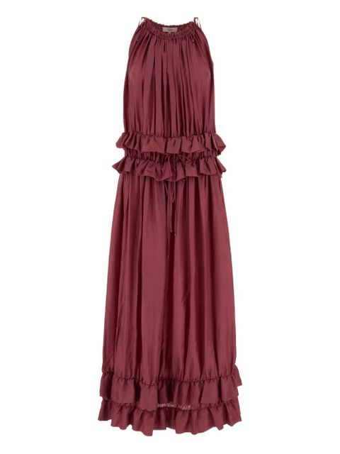 Chloé ruffled-trims midi dress - Red - zdjęcie produktu nr 1