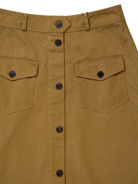 Saint Laurent front-pocket buttoned skirt - Brown
