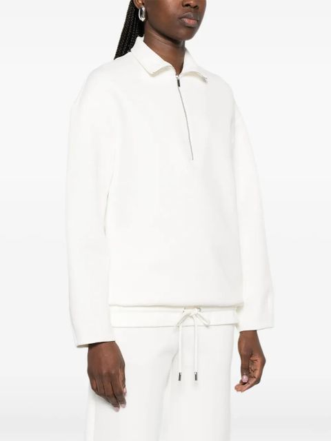 Max Mara zip-up drawstring sweatshirt - White
