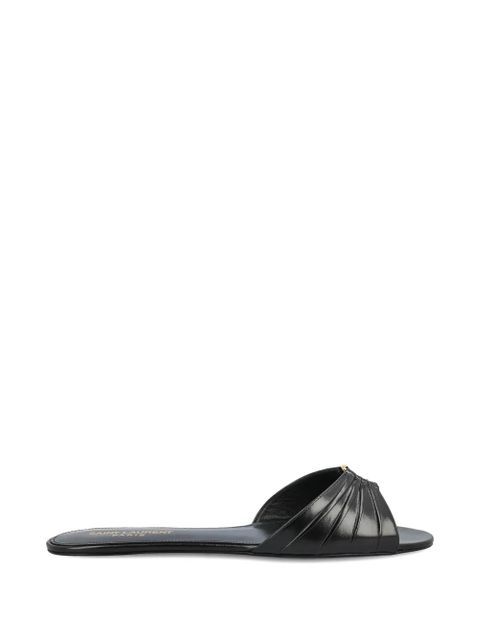 Saint Laurent Babylone ruched logo sandals - Black - zdjęcie produktu nr 1
