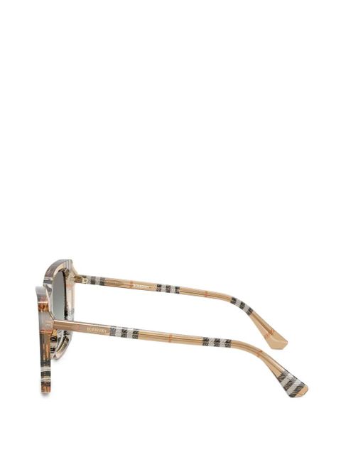 Burberry Eyewear check square-frame sunglasses - Neutrals