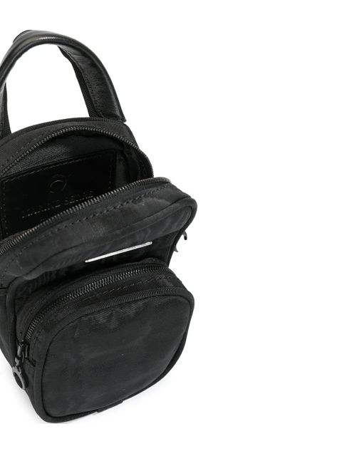 Marine Serre logo plaque crossbody bag - Black