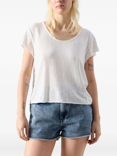 American Vintage Dualy round-neck short-sleeve linen T-shirt - White