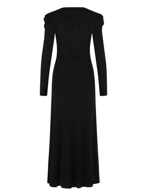 ISABEL MARANT Nejma patch-button V-neck maxi dress - Black - zdjęcie produktu nr 2