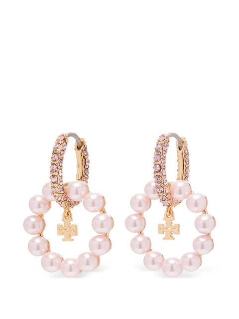 Tory Burch Moondance pearl hoop earrings - Gold