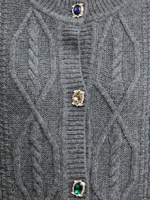 Liu Jo kardigan z dodatkiem wełny damski kolor szary ciepły MF5423 MS040