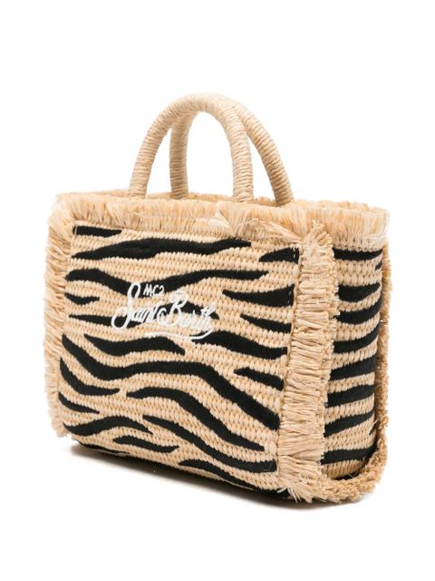 MC2 Saint Barth zebra-print frayed shoulder bag - Neutrals - zdjęcie produktu nr 2