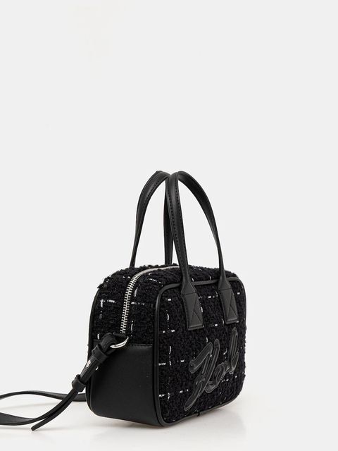 Karl Lagerfeld torebka z dodatkiem wełny K/SKUARE kolor czarny A4W30259 - zdjęcie produktu nr 2