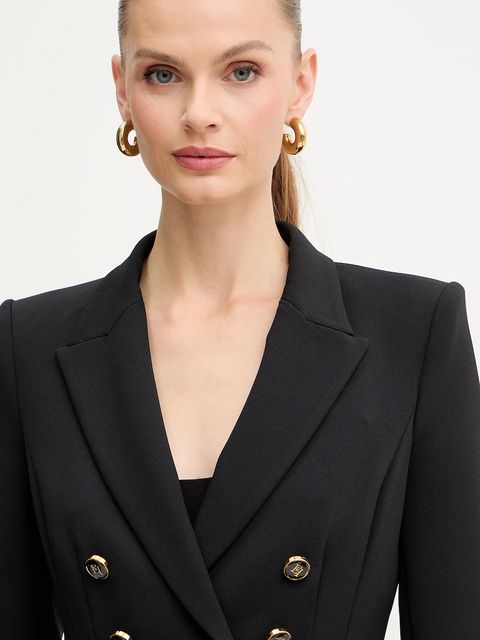 Elisabetta Franchi marynarka kolor czarny dwurzędowa gładka GI17456E2 - zdjęcie produktu nr 2