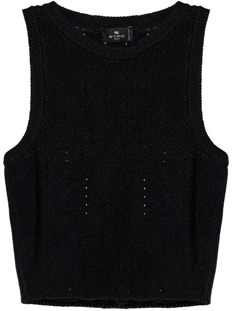 ETRO punched-detail crop top - Black - zdjęcie produktu nr 1