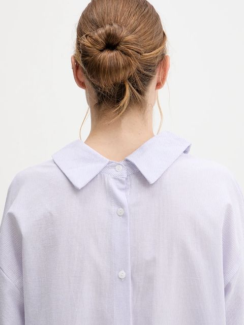 Answear.LAB koszula lniana damska kolor fioletowy relaxed z kołnierzykiem klasycznym