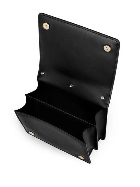 Dolce & Gabbana logo-plaque leather crossbody bag - Black