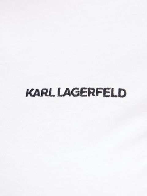 Karl Lagerfeld t-shirt bawełniany ESSENTIAL damski kolor biały A1W17019