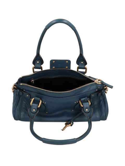 Chloé CHLOE PADDINGTON GRAINED LEATHER SHOULDER BAG - 44Q - TAPESTRY BLUE