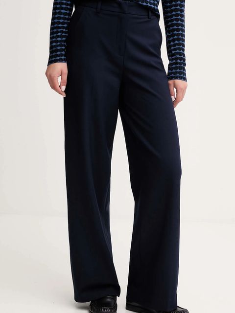 United Colors of Benetton spodnie damskie kolor granatowy proste high waist 4L4HDF07F - zdjęcie produktu nr 1