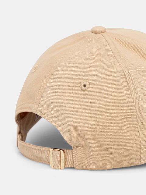 Tommy Hilfiger czapka z daszkiem bawełniana kolor beżowy z aplikacją AW0AW17631