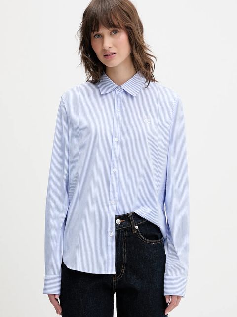 HUGO koszula The Essential Shirt damska kolor niebieski regular z kołnierzykiem klasycznym 50552601 - zdjęcie produktu nr 1