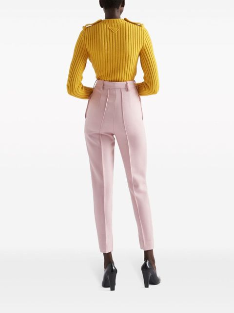 Prada high-rise natté trousers - Pink