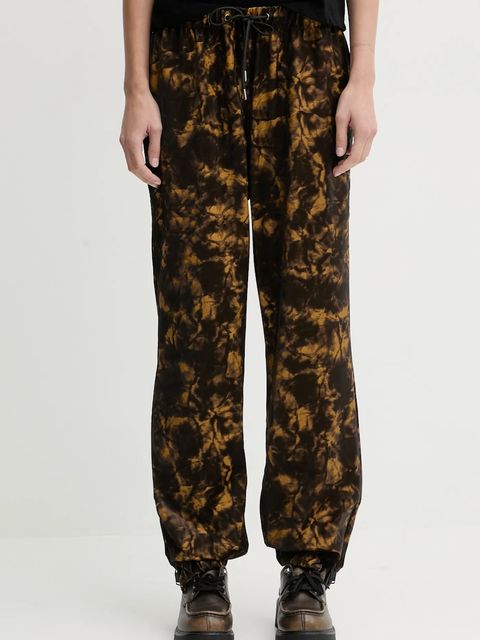 Rains spodnie 18560 Pants Regular W3 damskie kolor brązowy high waist 18560 - zdjęcie produktu nr 1