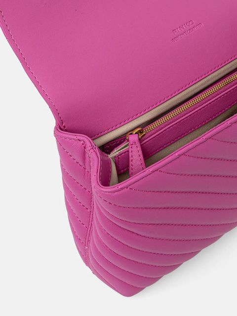 Pinko torebka skórzana kolor różowy 100043 A0GK