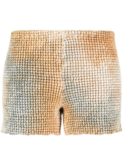 Off-White smocked tie-dye shorts - Neutrals - zdjęcie produktu nr 1