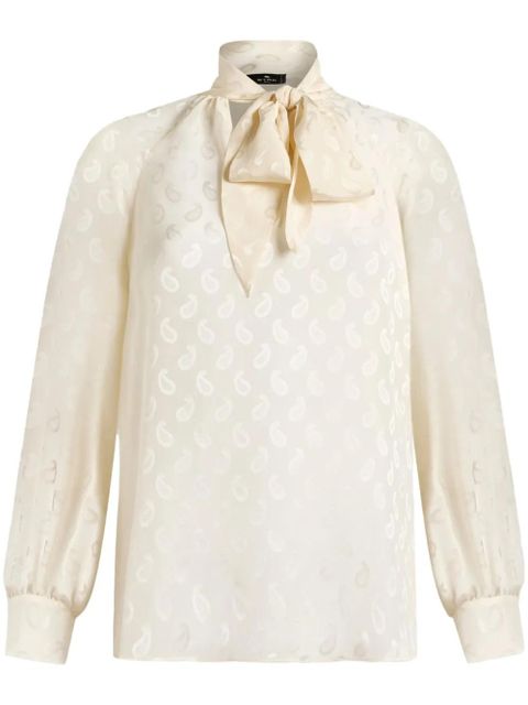 ETRO paisley-jacquard silk blouse - Neutrals - zdjęcie produktu nr 1