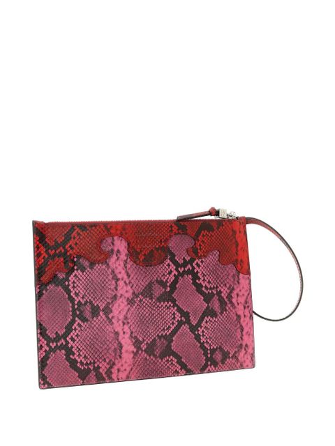 GANNI Fairy embossed snake-print clutch bag - Pink - zdjęcie produktu nr 2