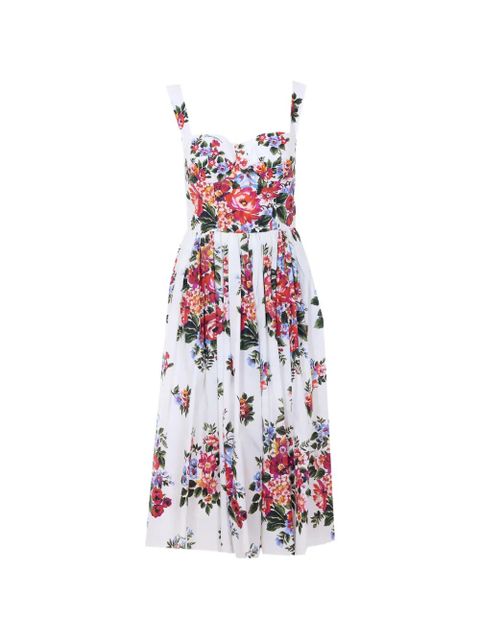 Dolce & Gabbana heart-neck floral dress - White - zdjęcie produktu nr 1