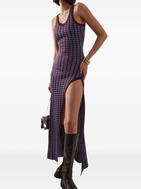 Rabanne sleeveless slit midi dress - Purple