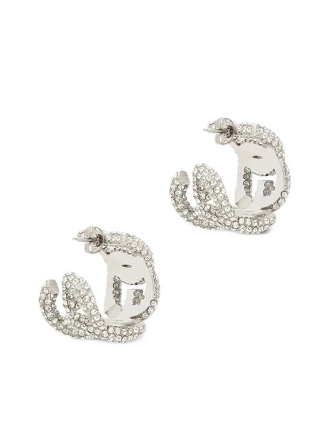 Dolce & Gabbana logo crystal-embellished earrings - Silver