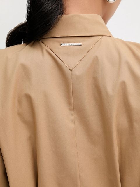 Karl Lagerfeld bluzka bawełniana damska kolor beżowy gładka B1W11006