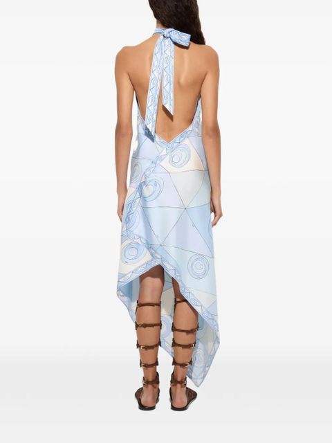 PUCCI Occhi-print silk dress - Blue