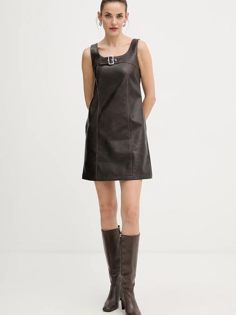 Liu Jo sukienka kolor brązowy mini prosta MF5314 E1051