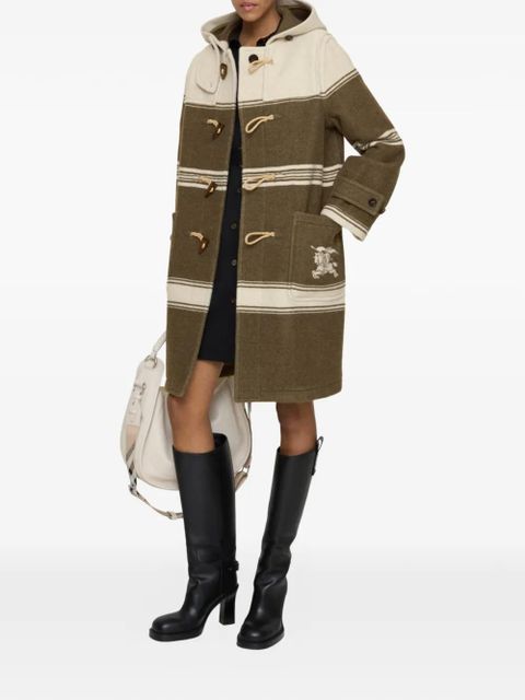 Burberry striped hooded duffle coat - Brown - zdjęcie produktu nr 2