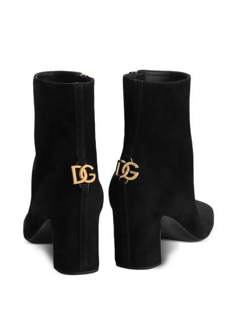 Dolce & Gabbana DG logo suede boots - Black