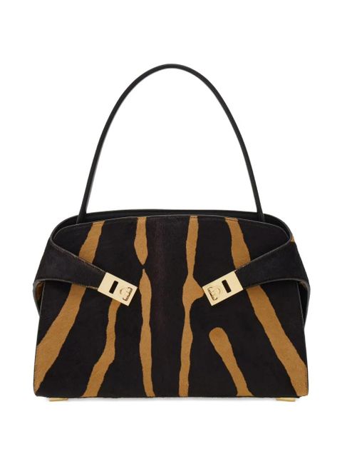 Ferragamo M Hug zebra-pattern shoulder bag - Black - zdjęcie produktu nr 1