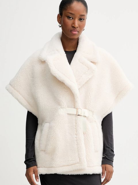 Blugirl Blumarine bezrękawnik z domieszką wełny kolor beżowy przejściowy PF5003.T0300 - zdjęcie produktu nr 1